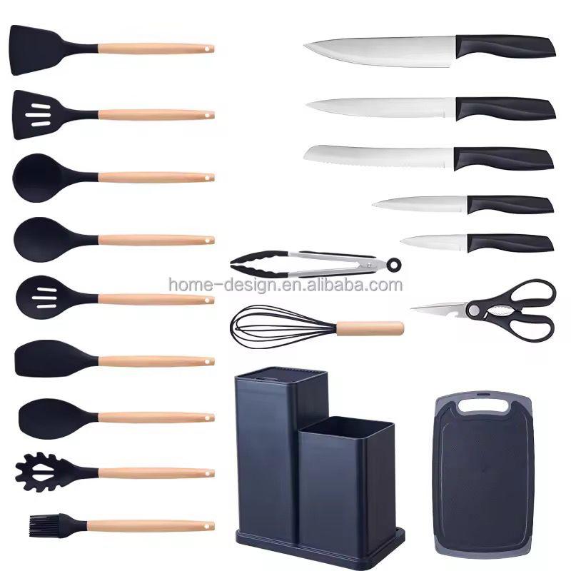 Vaiselle Ensemble d'ustensiles de cuisine en silicone 19 pieces
