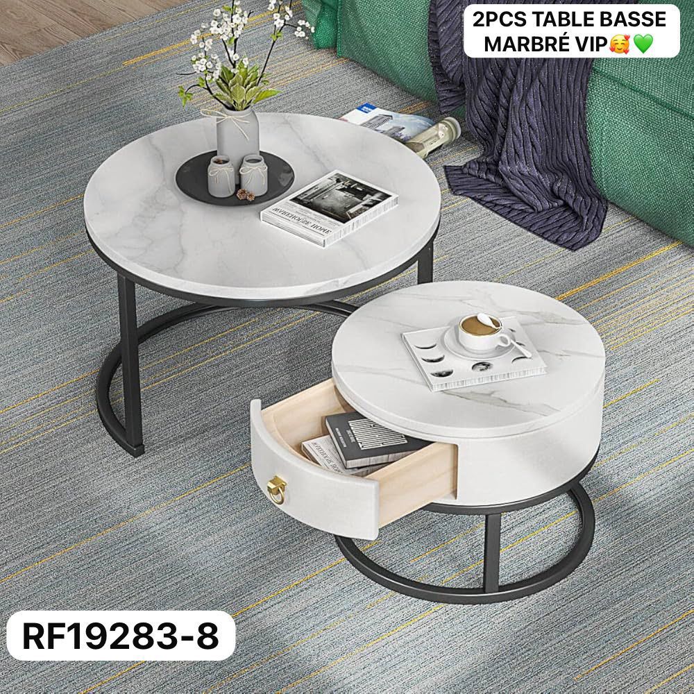 Salon Table basse marbré 2pcs