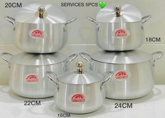 Vaisselle Ensemble marmite aluminium 5pcs