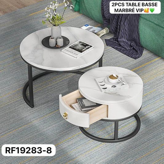 Salon Table basse marbré 2pcs